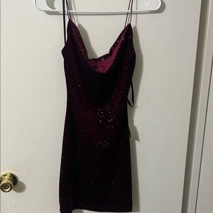 Kohl's Burgundy Glitter Mini Dress